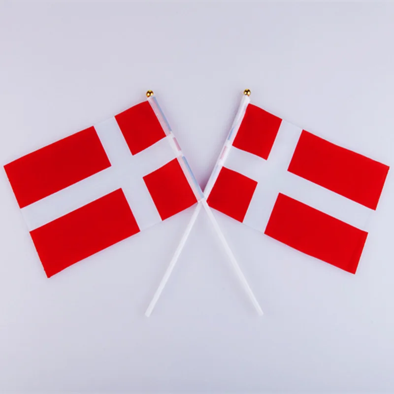 Banderas de Dinamarca para agitar a mano, 14x21cm, venta al por mayor, 10 unidades por lote - imagen 4