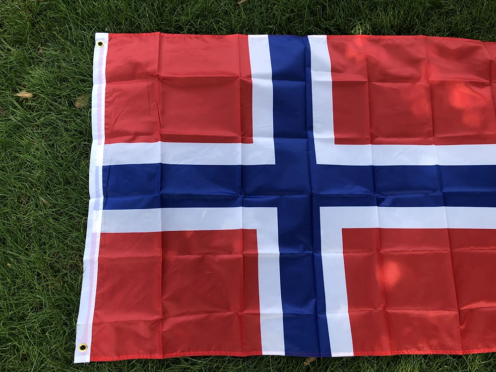 Bandera del SKY Noruega Bandera 90x150cm Kongойet Noreg Norge nor no noruega Bandera noruega Bandera colgante estándar de poliéster - imagen 3