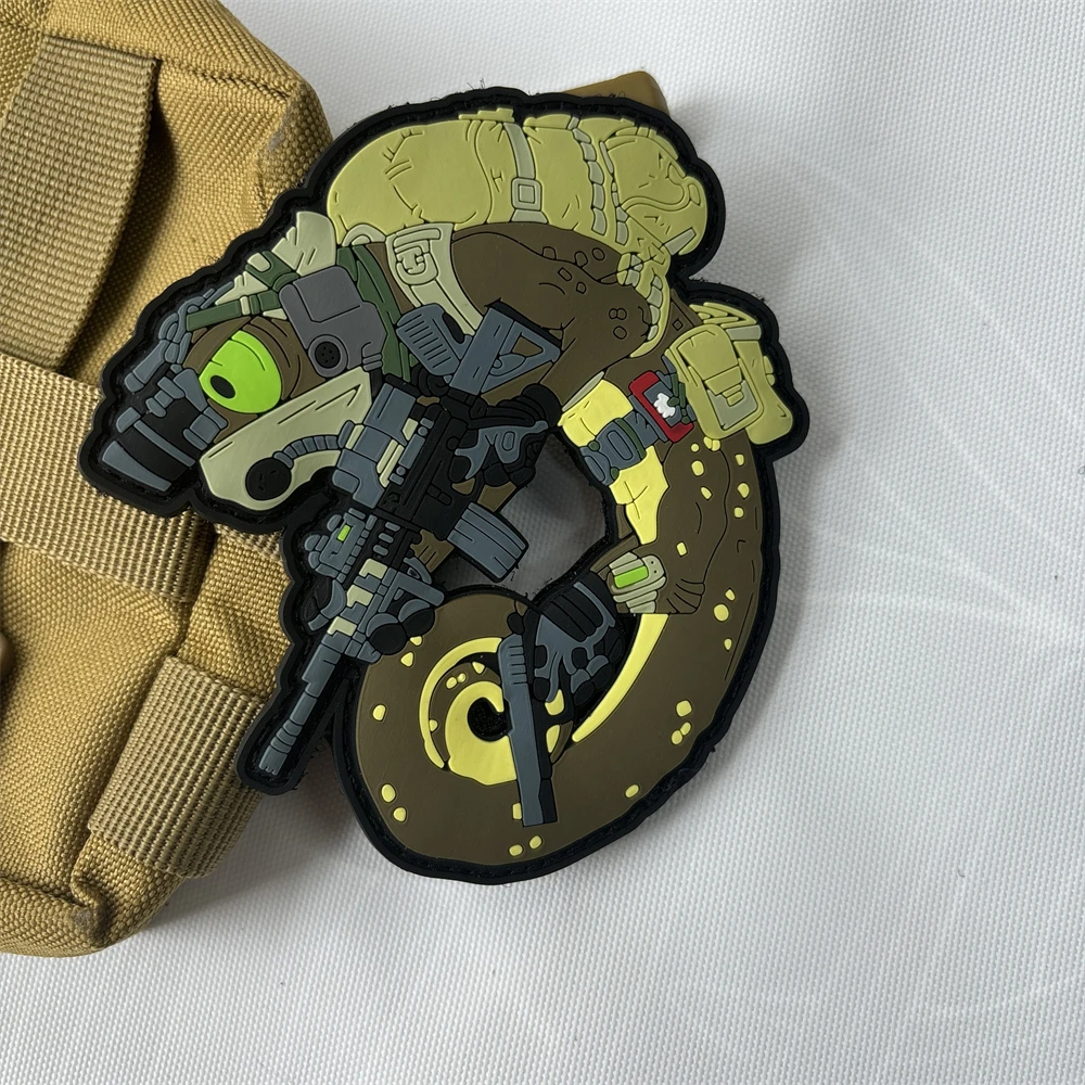 Parches tácticos de la Legión del camaleón, emblema de gancho y bucle de Chevron de PVC 3D, insignia de moral del escuadrón del ejército militar, pegatinas para mochila - imagen 3