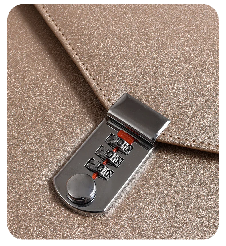 Lawaia-Bolso de mano con cerradura, maletín impermeable, soporte de almacenamiento de documentos de negocios, estuche seguro de PU, bolsa de película de papel, bolsas de dinero - imagen 2