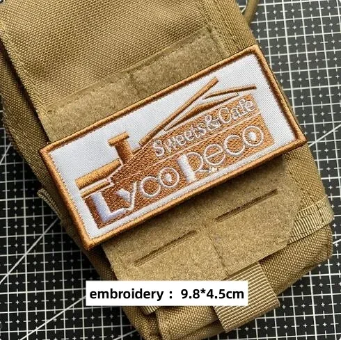 Lycoris parche bordado de gancho y bucle alrededor de Lycoris DA Coffee House brazalete, mil paquetes de insignias largas de moral de Nai - imagen 5