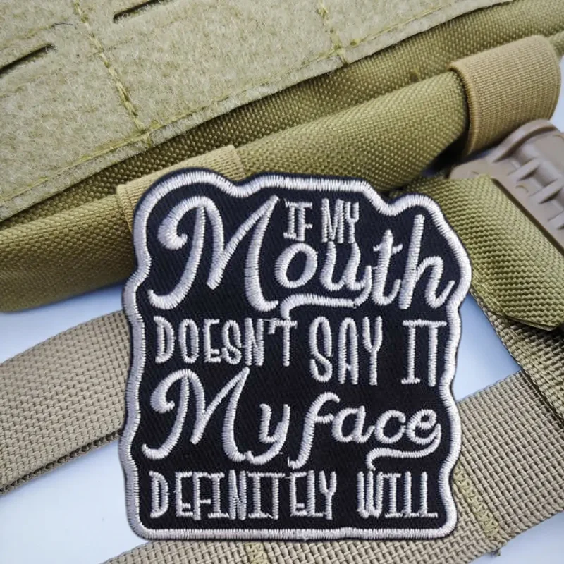 Si mi boca no lo dice parche bordado chaleco táctico gancho y bucle moral insignia mochila pegatinas brazalete parches para ropa - imagen 4