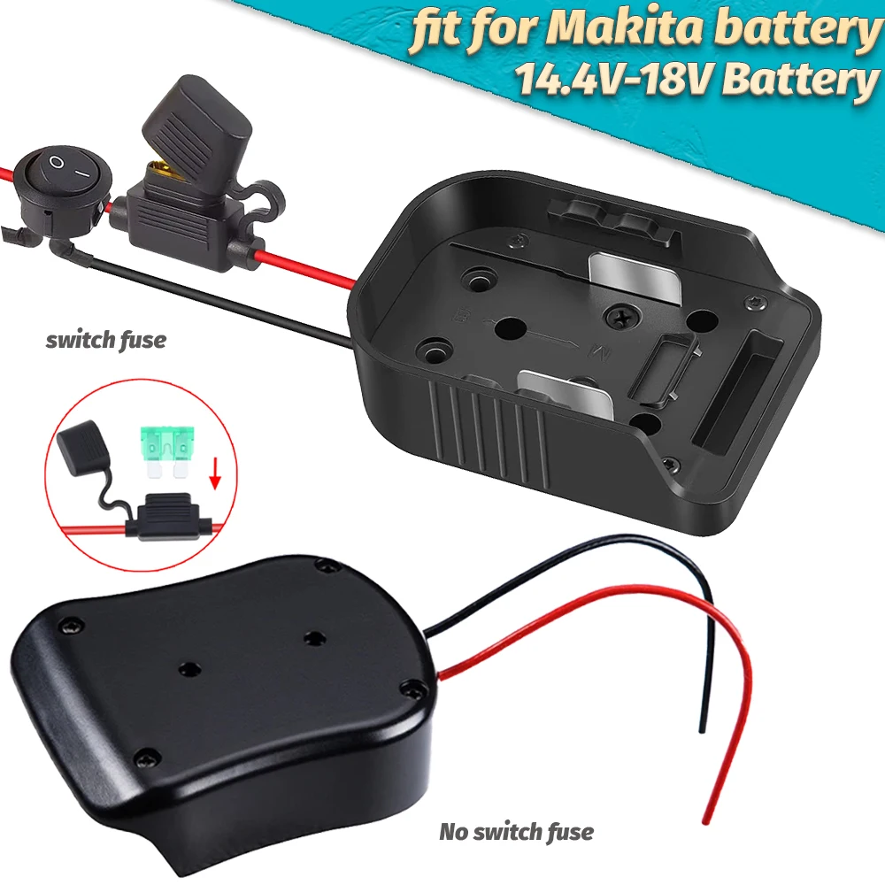 Adaptador de batería DIY para Makita, adaptador de batería de 18V, conector de alimentación, adaptador DIY, soporte de base, cables de 14 Awg con fusible