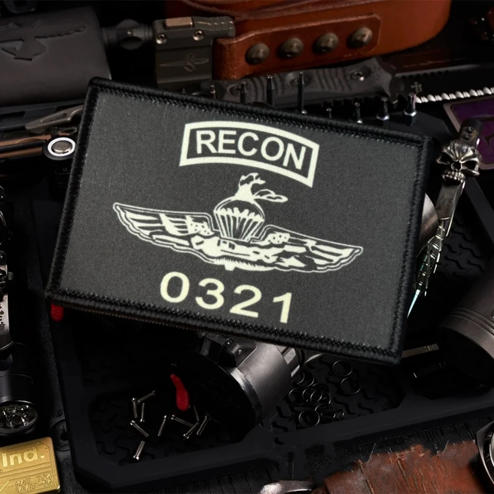 Parche táctico de reconocimiento marino, parches de gancho y bucle impresos, brazalete de engranaje, insignia de moral militar, mochila, pegatinas para ropa