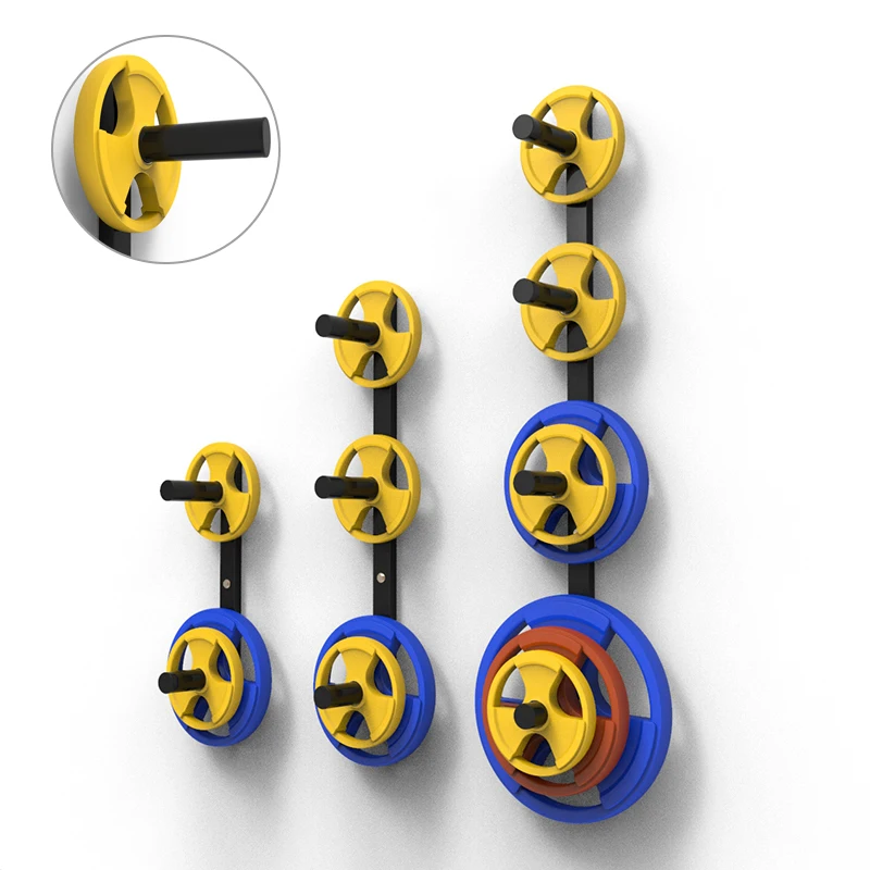 Estante de almacenamiento de placa de peso de barra montado en la pared, soporte organizador de equipo de gimnasio en casa para ahorro de espacio de alta resistencia para levantamiento de pesas - imagen 3