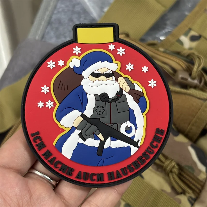 Parche militar de PVC 3D "Padre Navidad", insignia de moral táctica, parches de gancho para pistola, ropa, mochila, pegatinas, brazalete - imagen 3