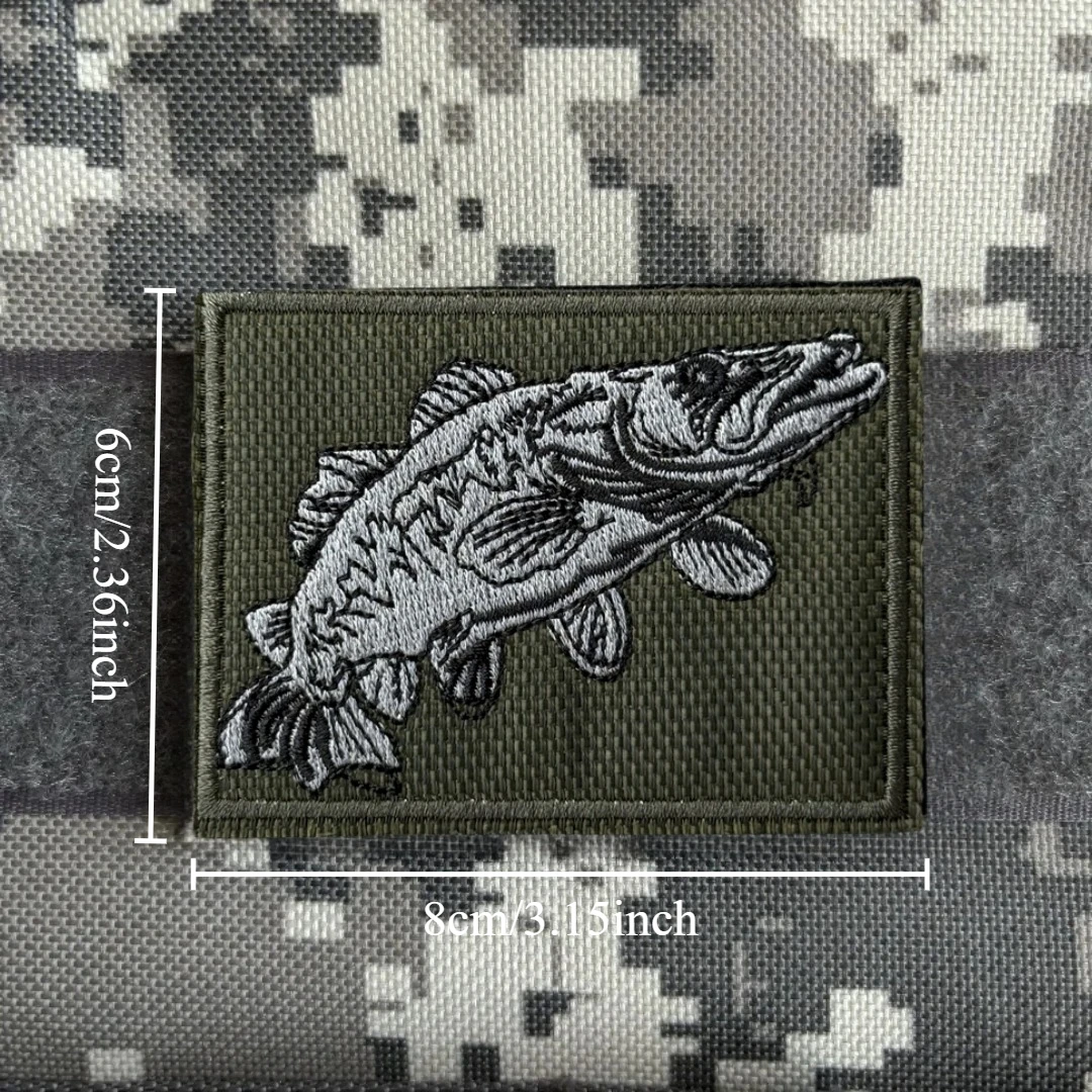 Parche de pesca, insignia de moral táctica, parches bordados de gancho y bucle para ropa, mochila, pegatina decorativa militar - imagen 2