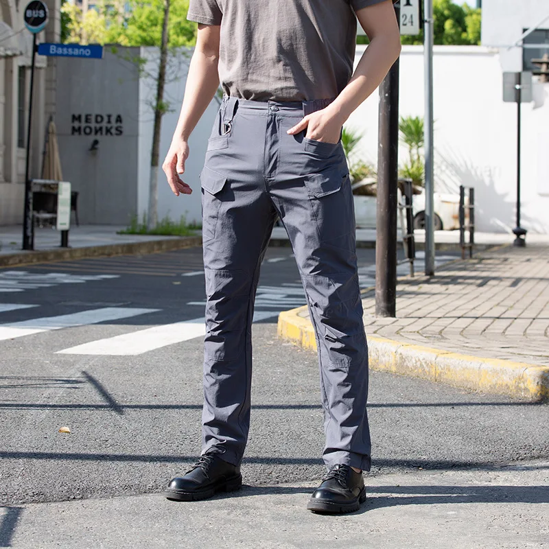 IX9 pantalones Cargo tácticos de ciudad para hombre, pantalones militares del ejército SWAT de combate, pantalones casuales impermeables de secado rápido para hombre, pantalones para exteriores XXXXXL - imagen 5