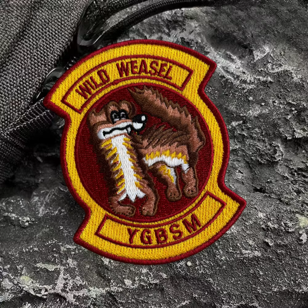 Parche táctico bordado de comadreja salvaje USAF con velcro - imagen 5