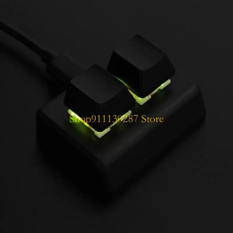 Mini teclado USB J1HC, teclado mecánico 2 teclas con cable USB retroiluminado en Color y función intercambio en caliente - imagen 3