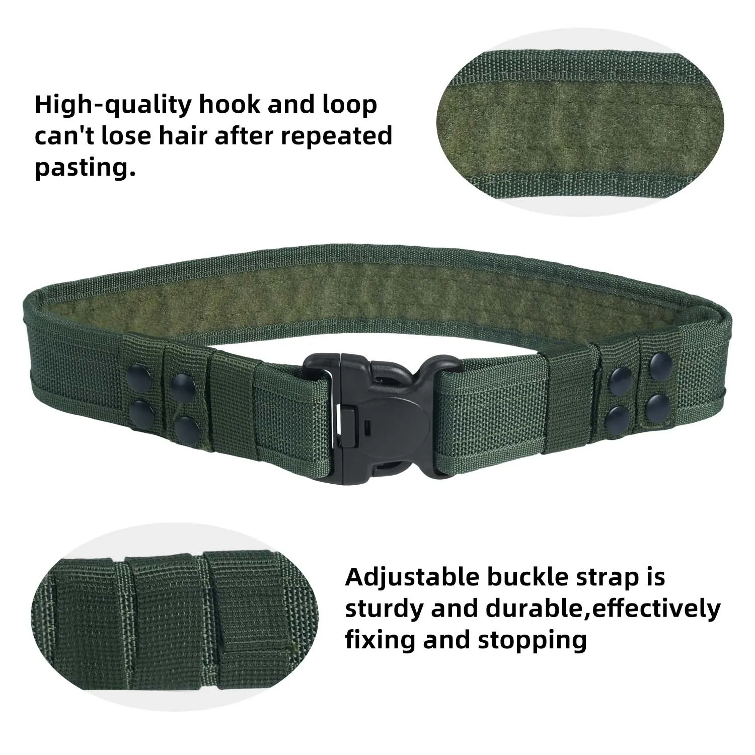 BOOIU Cinturón con hebilla multifunción para senderismo al aire libre táctico con velcro para cinturón con hebilla de entrenamiento deportivo y militar - imagen 4