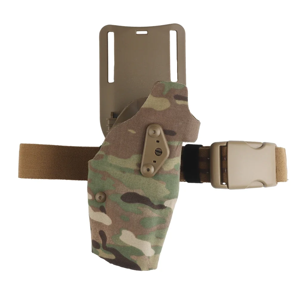 Funda Glock 17 para pistola de aire de caza táctica, soporte Glock, correa para la pierna, sistema de bloqueo rápido, funda específica G17 - imagen 5