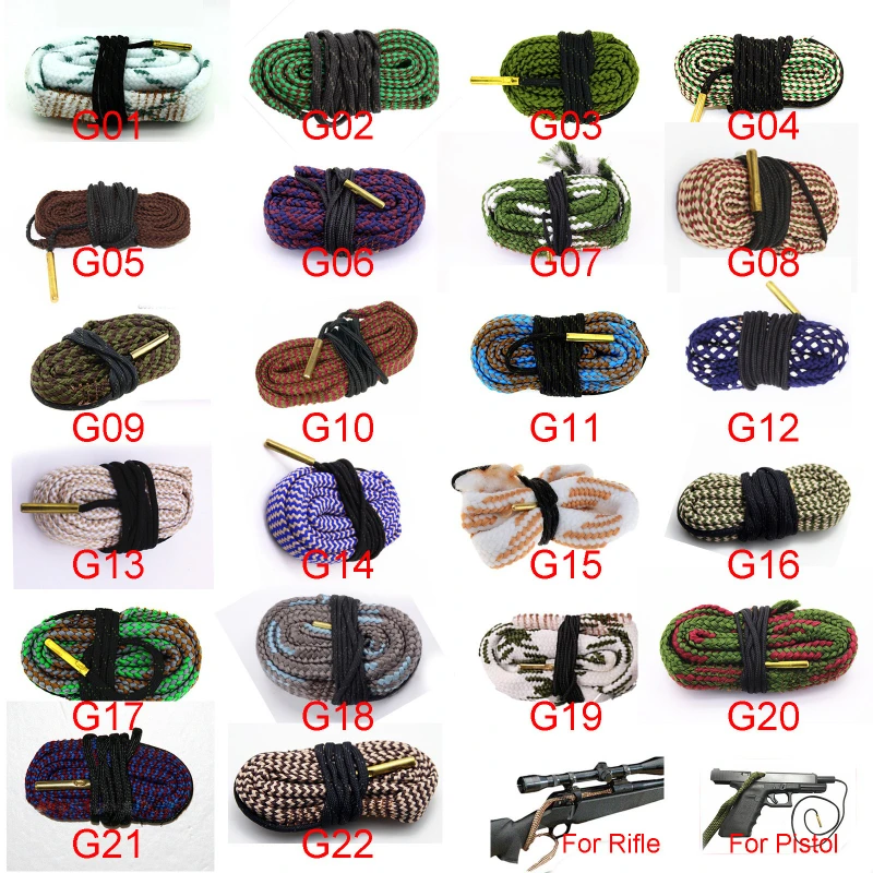 Limpiador de serpientes de orificio, Kit de limpieza de pistola de borosnake, calibres, cepillo de barril de pistola de Rifle para 5,56mm/.223/.22/9mm/Cal.380/12 GA/. 30 Cal - imagen 3