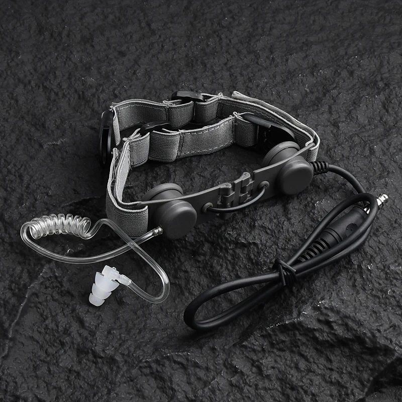 Auriculares Tácticos WADSN con Conducto de Aire para la Garganta, Micrófono Laríngeo de Cuello con PTT Kenwood U94 para Walkie Talkie Moto Midland - imagen 5