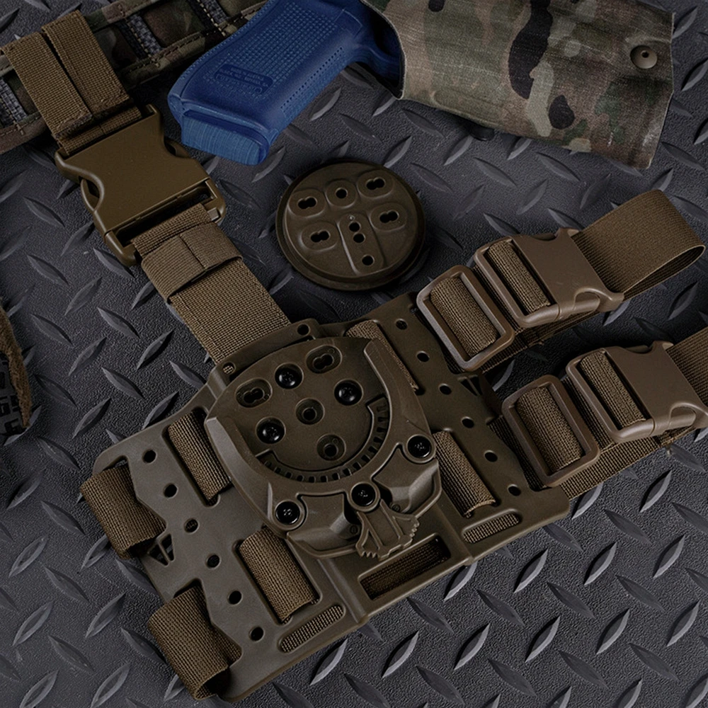 Plataforma táctica de pierna caída para pistola, Panel de pierna caída con sistema de montaje de conexión rápida, adaptador de funda de muslo Airsoft - imagen 4