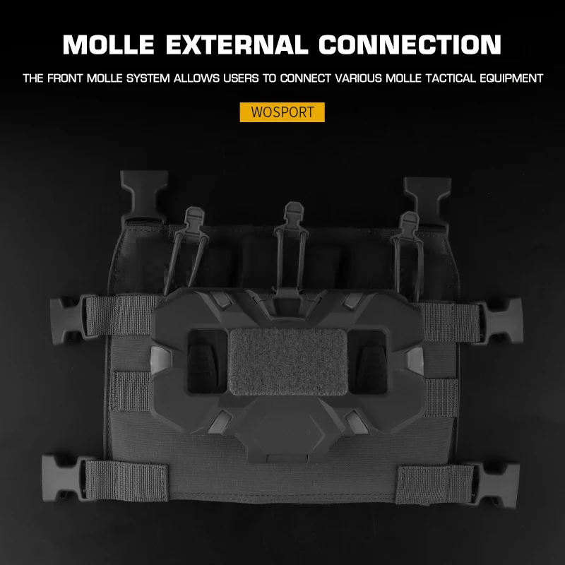 Placa Triple Mag serie MOLLE R con hebilla de liberación rápida para portador de placa de PC y accesorios de caza con aparejo de pecho - imagen 5