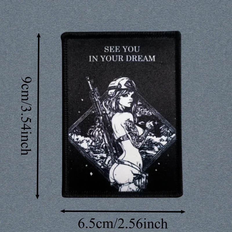Parche con estampado See You in Your Dream, chaleco táctico, insignia de moral con gancho y bucle, pegatinas decorativas para mochila, parches para brazalete para ropa - imagen 3