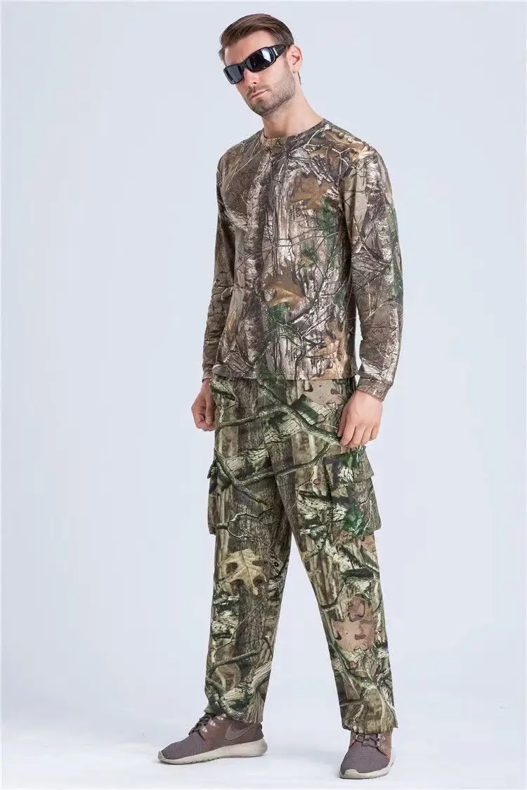 Pantalones cargo multibolsillos para hombre, Pantalón de algodón completo, transpirable, biónico, camuflaje, caza, pesca, cómodo, primavera y otoño - imagen 4