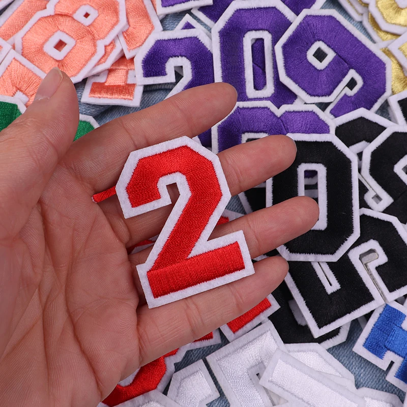 Parche con números de 0 a 9, parches para planchar para ropa, sombreros, uniformes deportivos, decoración para coser, parches bordados DIY para ropa, 10 Uds. - imagen 5