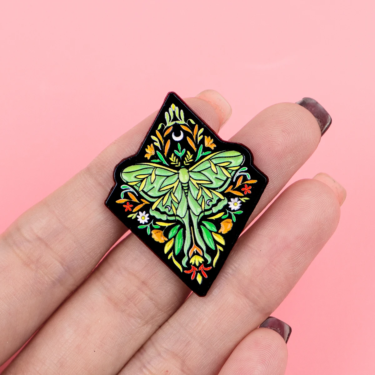 Pin esmaltado de polilla verde, Pin de solapa, broches de dibujos animados para mujer, decoración de ropa, alfileres de Metal, mochila, sombrero, insignia, accesorios - imagen 4