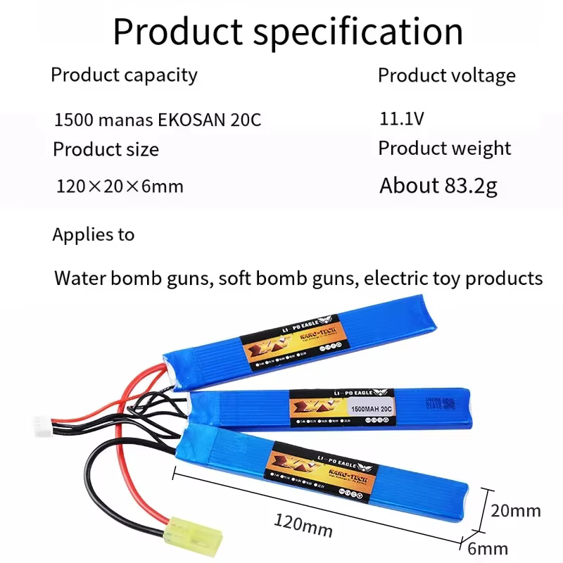 Batería LiPo multiconector XT30 Mini Tamiya para RC acuáticos - imagen 4