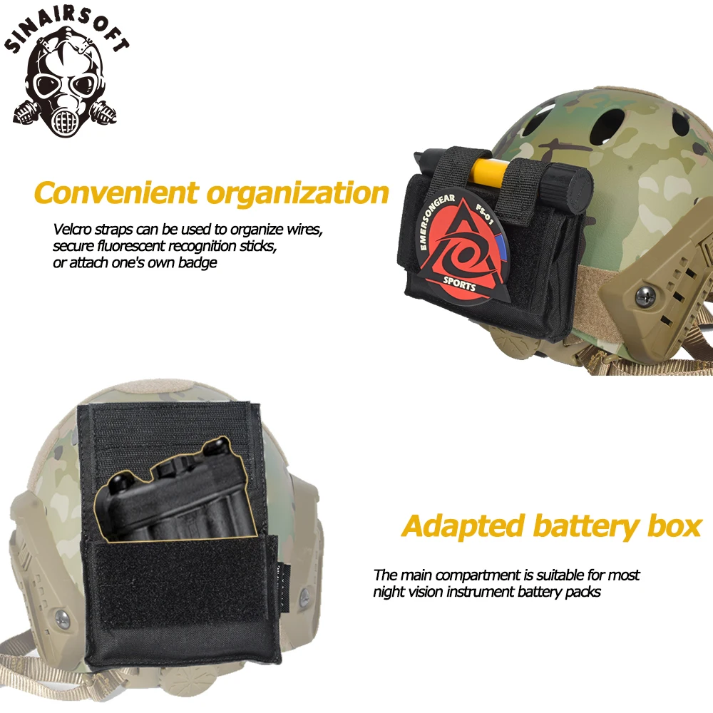 SINAIRSOFT-bolsa táctica rápida para casco, bolsa trasera extraíble, batería de contrapeso NVG, accesorios de ropa - imagen 4