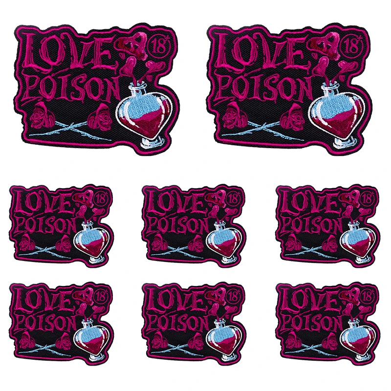 10 unids/lote de parches para planchar con letras para ropa, parches bordados Punk, parches negros para ropa, pegatina para planchar, parche Fusible - imagen 5