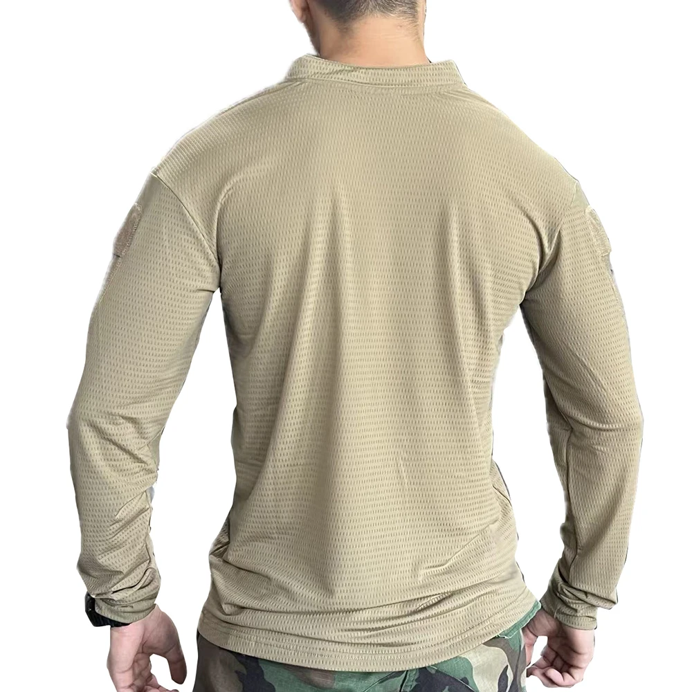 Camiseta táctica de secado rápido para hombre, camiseta de adiestramiento al aire libre, manga larga, bolsillo para el brazo - imagen 5