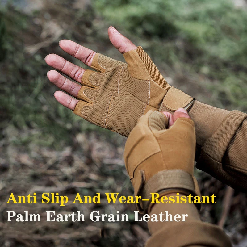 Guantes tácticos sin dedos para Paintball, guantes militares de combate Airsoft, Camping, ciclismo, escalada, senderismo, caza, medio dedo - imagen 4