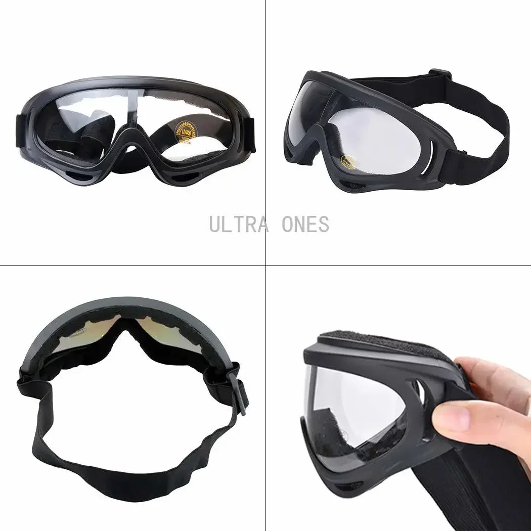 Máscara táctica Airsoft + conjunto de gafas, máscara de malla de media cara con protección para los oídos, tiro de Paintball, juegos de supervivencia CS, Cosplay - imagen 2