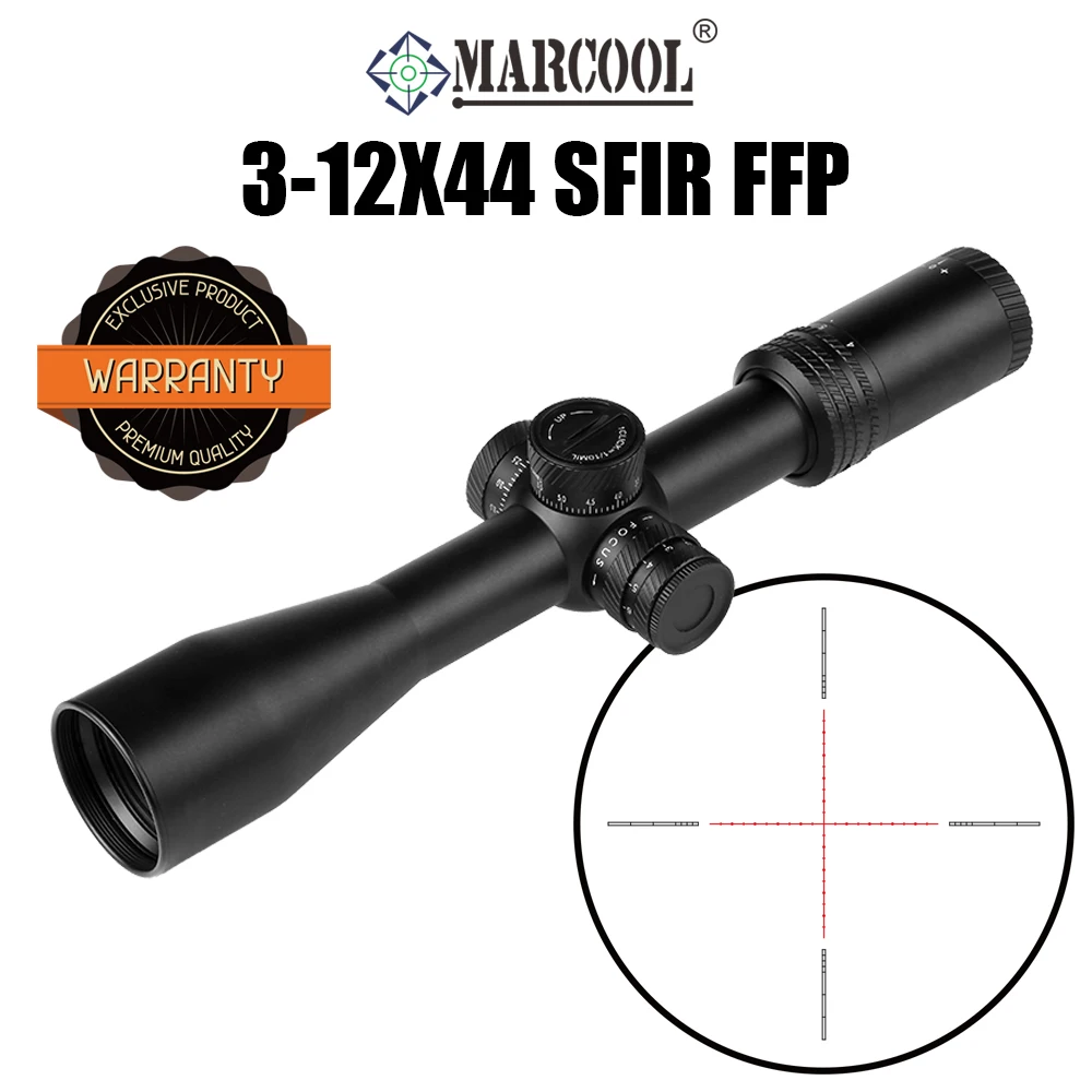 MARCOOL EVV 3-12X44 SFIR FFP 30mm tubo táctico caza mira telescópica óptica para Airsoft se adapta a.223.308