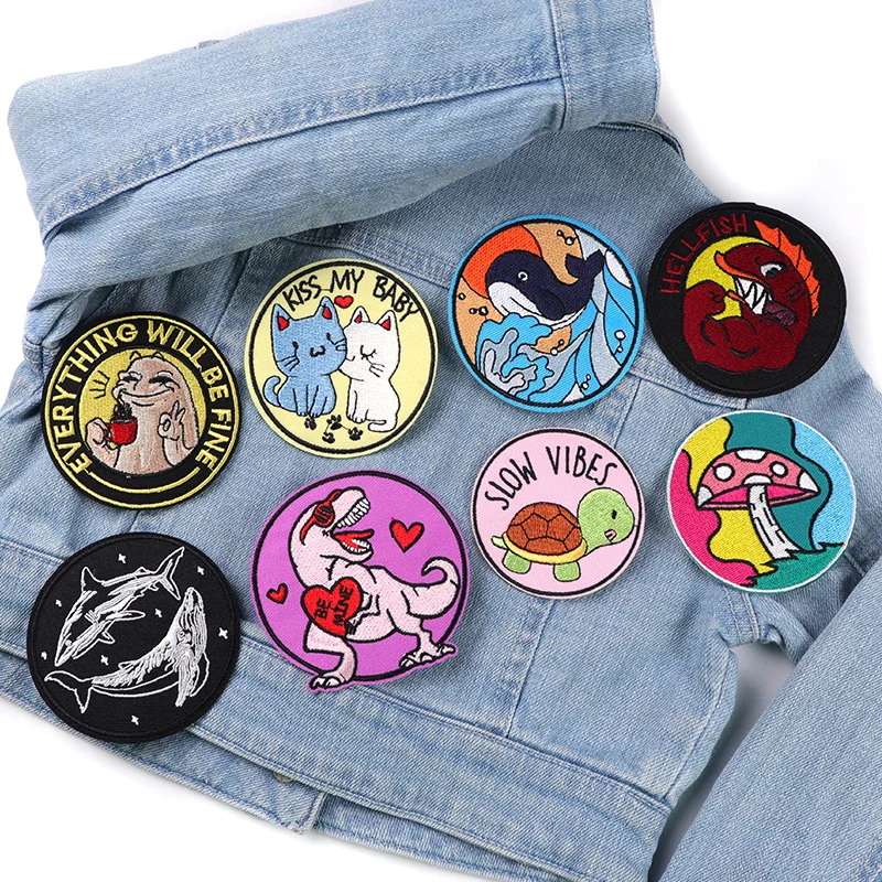 Parche de gato Animal, parches bordados de dibujos animados en ropa, parches bordados para coser para ropa, pegatinas para planchar, parches para planchar DIY - imagen 2