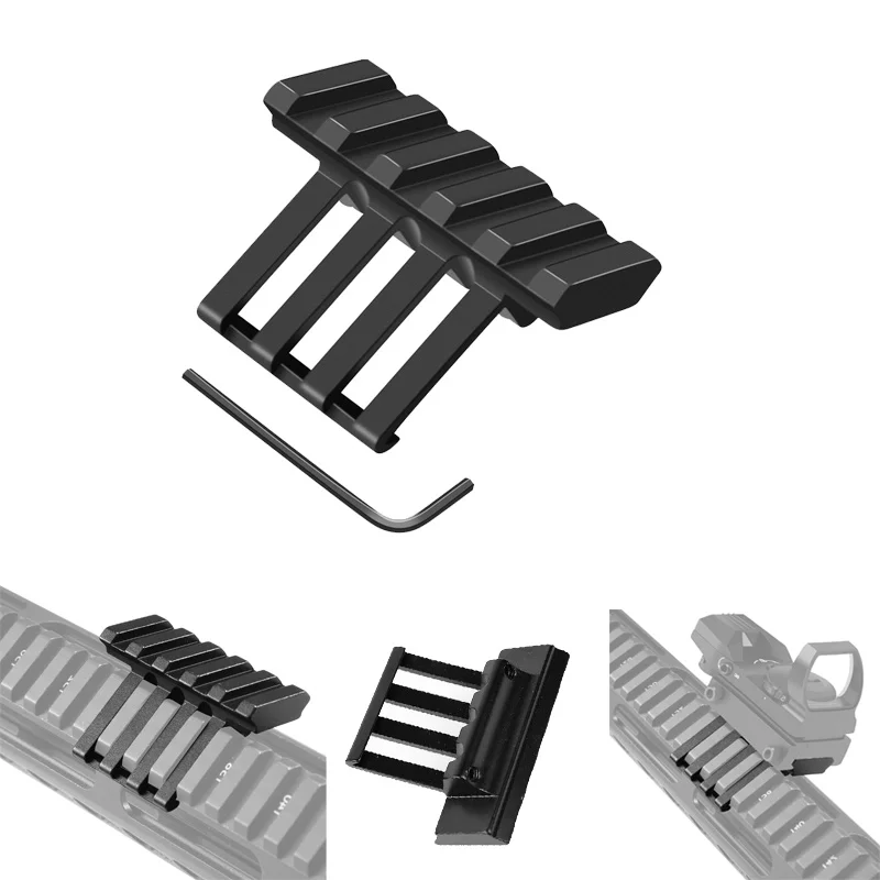 Soporte de riel de 45 grados con compensación óptica, con adaptador de riel lateral de 20mm, para montaje de linterna con alcance láser, caza, accesorios para pistola de juguete
