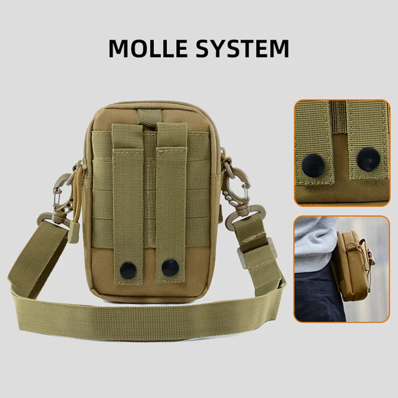 Bolsos de escalada de ciclismo para hombre, riñonera táctica de un solo hombro para acampar, senderismo, viajes al aire libre - imagen 4