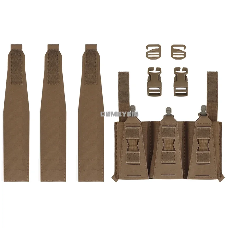 Bolsa de revista Molle para tiro, chaleco de aparejo de pecho para caza al aire libre, bolsa colgante CS Wargame Paintball, bolsas tácticas Triple Mag - imagen 2