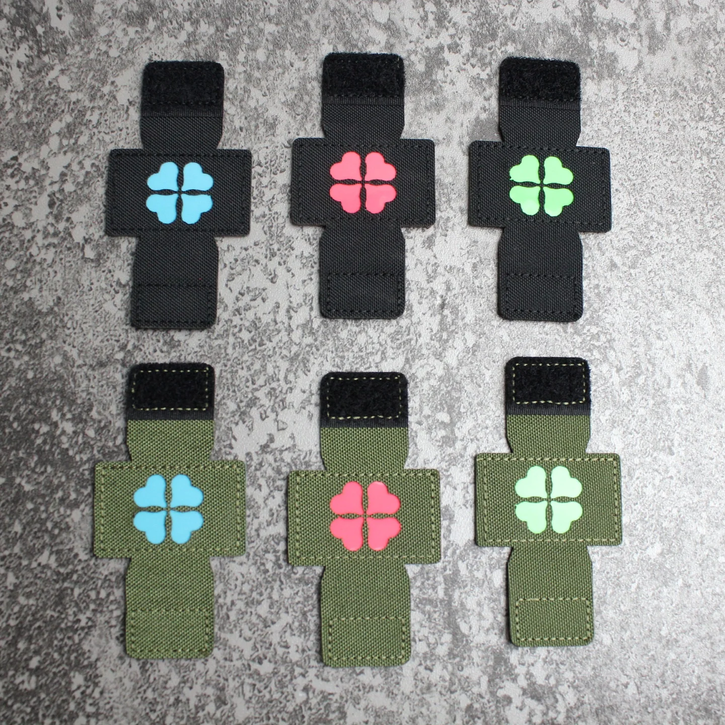 Insignia luminosa de trébol de cuatro hojas cortada con láser personalizada, hebilla MOLLE de hoja de Ginkgo, parche de gancho y bucle para mochila personalizado - imagen 3