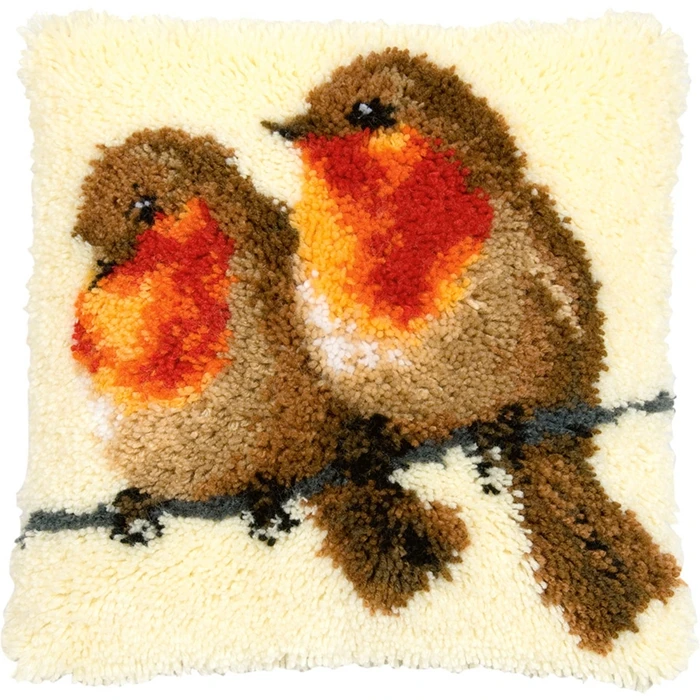 Kit de gancho de pestillo de estilo búho loro pájaro, Smyrna, funda de almohada, paquete de almohada, juego de gancho de pestillo para cojín de bordado de costura - imagen 5