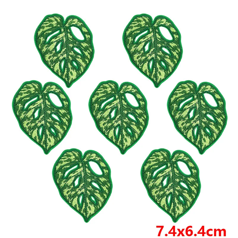 10 unids/lote de apliques de hojas de plantas de dibujos animados/parche bordado para planchar en parches para ropa parches termoadhesivos en insignias para ropa - imagen 5