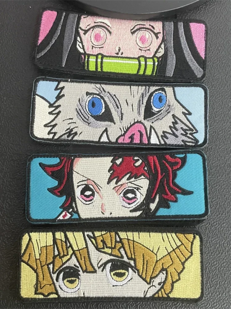 Parches de gancho y bucle bordados de Anime japonés, insignia de moral asesina de laberinto para niña, pegatina decorativa para mochila táctica - imagen 3