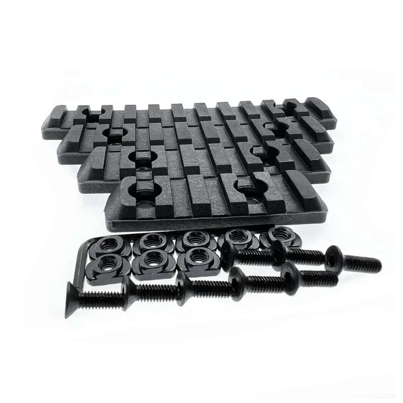 1 Juego de riel Picatinny con ranuras individuales 5/7/9/11 para sistema mlok, 8 tuercas en T, tornillos y llave Allen, para accesorios de pistola de juguete de caza - imagen 3