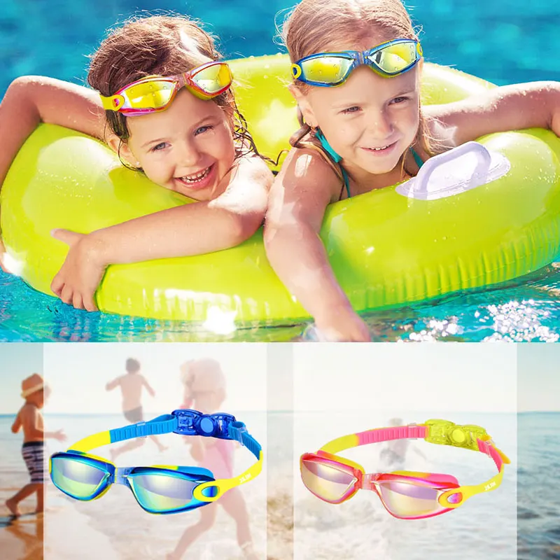 JSJM, gafas de natación profesionales coloridas de silicona para niños, gafas de natación antivaho UV, gafas de natación de silicona impermeables para niños - imagen 5
