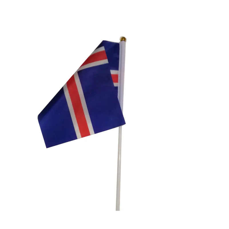 Banderas onduladas a mano de Islandia – 14x21 cm