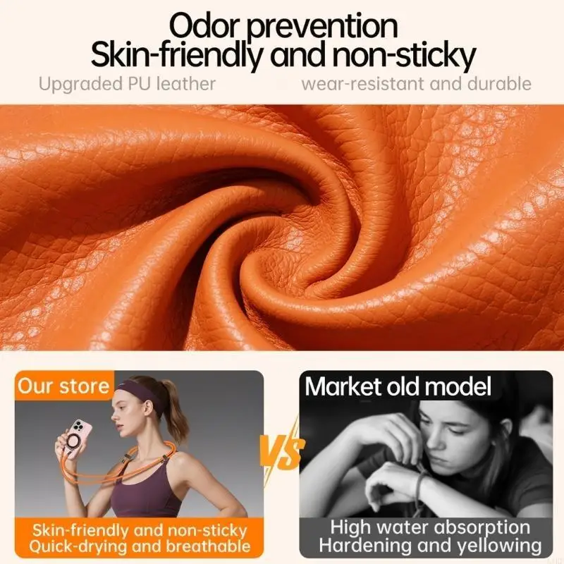 Correa magnética desmontable para teléfono, soporte ajustable para cuello y hombro, soporte para teléfono antideslizante para - imagen 4