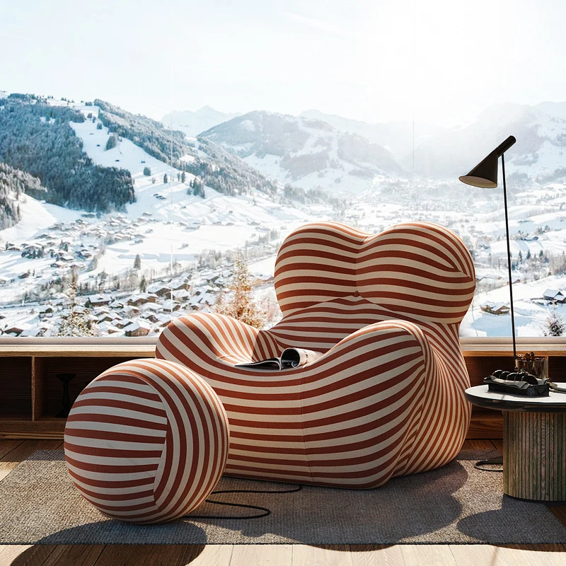 Sillón para una sola persona, diseñador italiano de lujo ligero, abrazo de madre de celebridades de Internet, sillón de hombre perezoso, sillón, - imagen 4