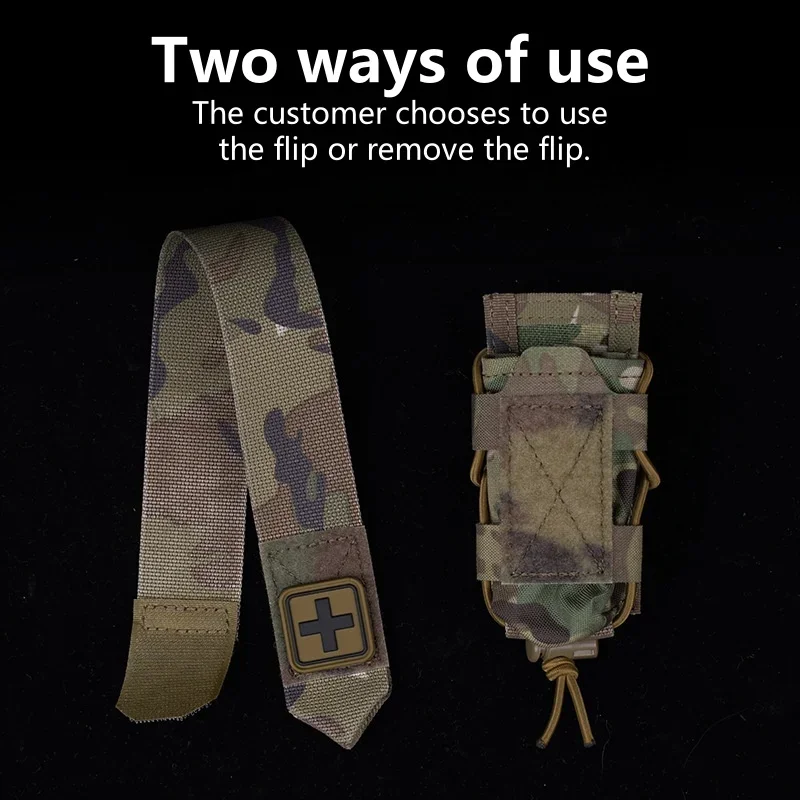 Bolsa de vendaje hemostático universal para exteriores, herramienta vertical abatible y bolsa de almacenamiento de artículos diversos de primeros auxilios, montaje MOLLE - imagen 3