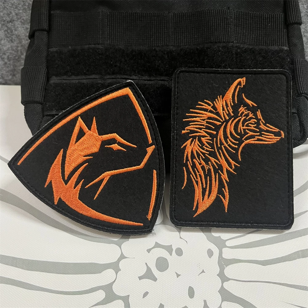 Parche táctico Fox Morale, parches bordados con gancho y bucle para ropa, brazalete militar, pegatina para mochila