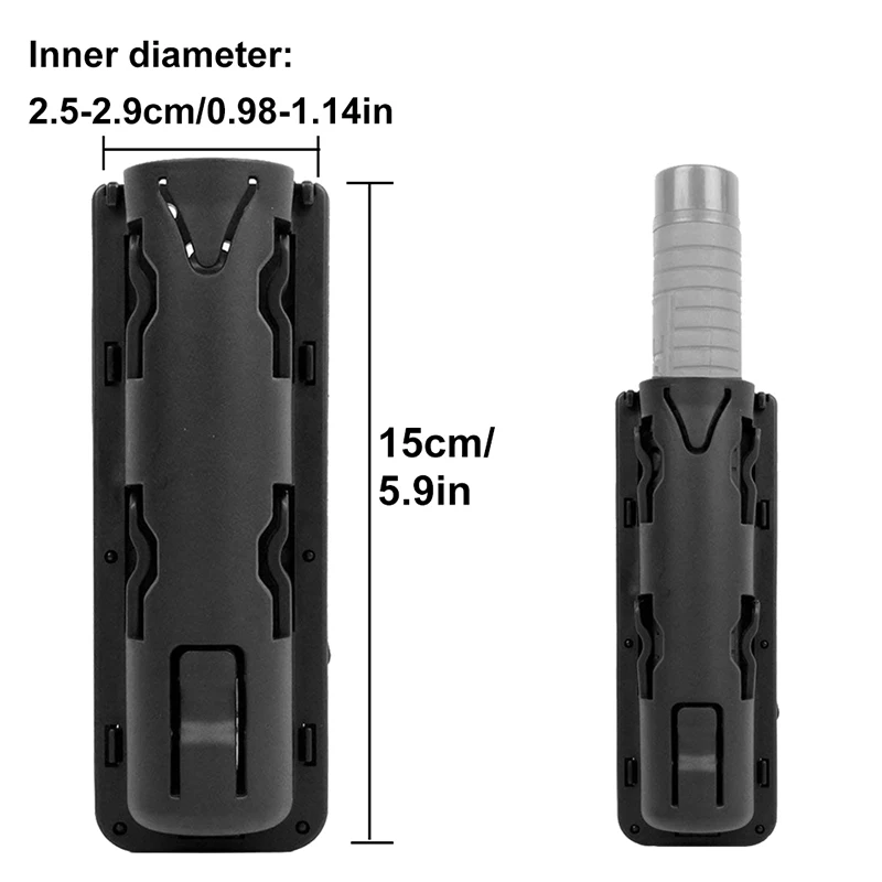 Funda táctica con soporte para bastón, funda para bastón giratoria de 360 grados, cinturón de servicio, bastón abierto, transporte de cintura superior - imagen 5