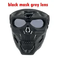 black mask grey lens