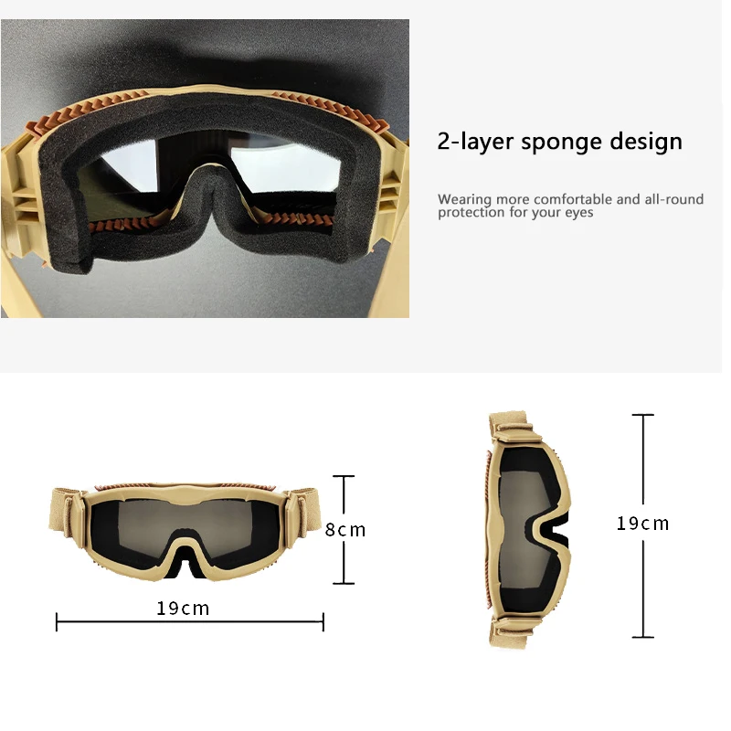 Gafas de sol tácticas militares para caza al aire libre, gafas deportivas militares de combate del ejército, gafas de seguridad para juegos de combate CS - imagen 3