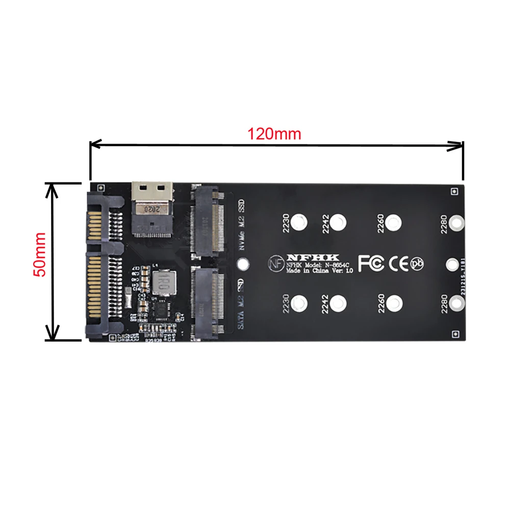 CY-adaptador SATA NVME PCIe SSD, SFF-8654 a U2, Kit NGFF m-key a Slimline SAS para placa base - imagen 5